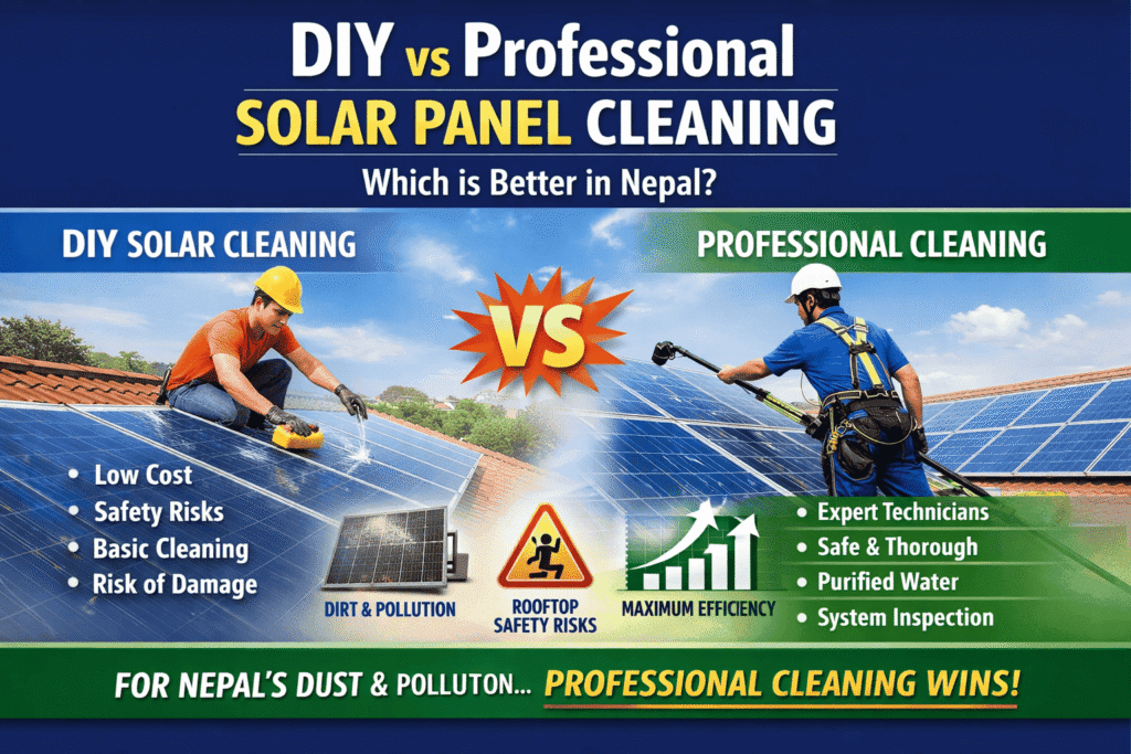 DIY vs Professional Solar Panel Cleaning Kathmandu